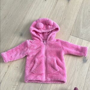 3 for 30! 3-6M Pink Fuzzy Hooded Jacket for Infants